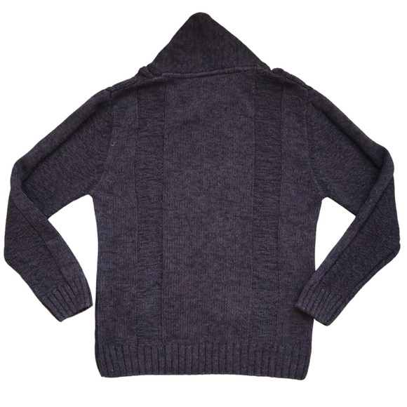 Trash Nouveau Shawl Neck Sweater L Men’s Cable Heavy Knit Pullover Cotton Blend - Picture 8 of 9